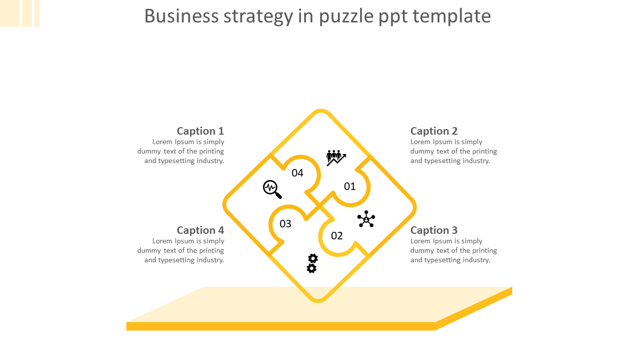 puzzle ppt template-yellow